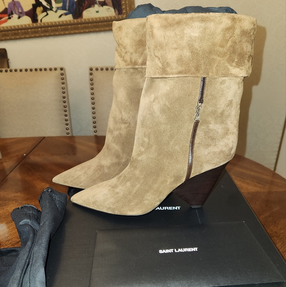 Saint Laurent Niki Suede Booties sz 42